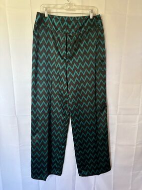 Worthington Black and Blue Chevron Striped Shiny Pants - Size 14T